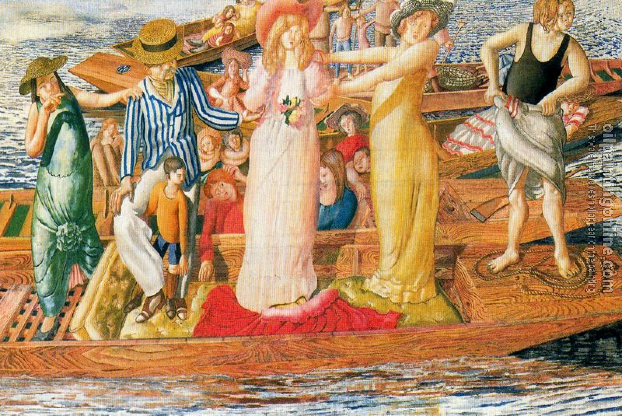 Stanley Spencer - Christ Preaching at Cookham Regatta Listening from Punts